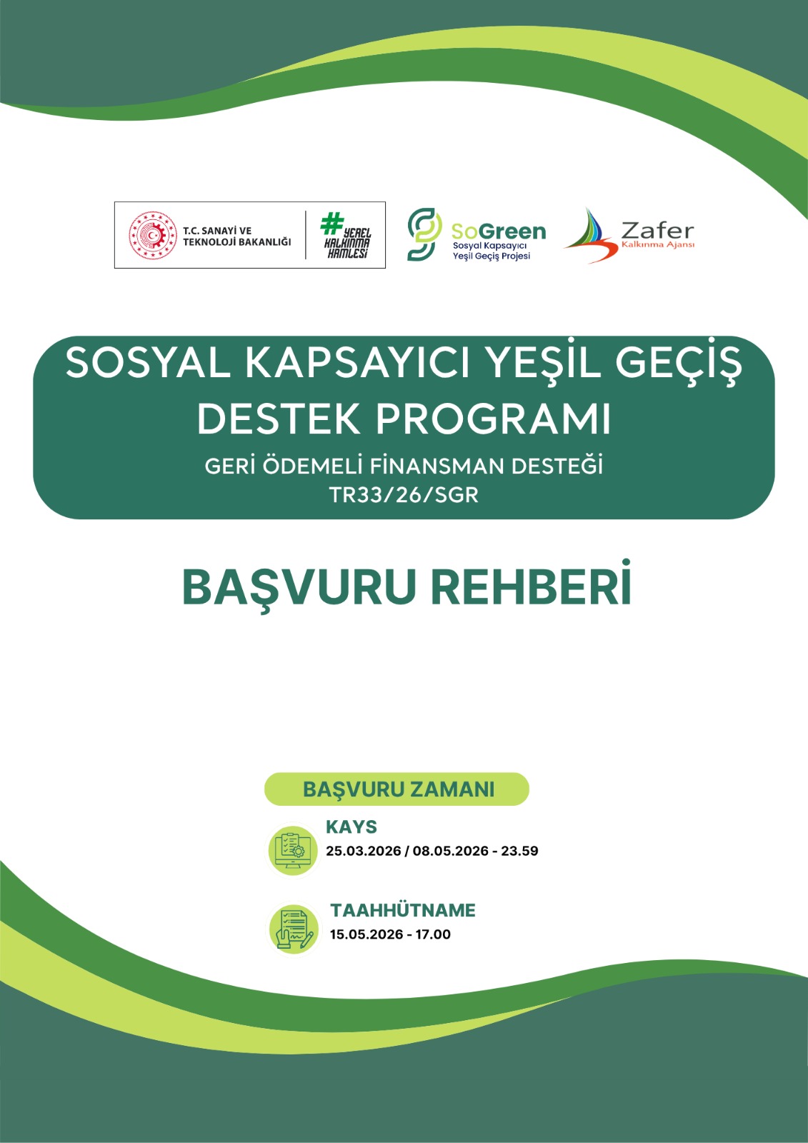 SoGreen - Sosyal Kapsayıcı Yeşil Geçiş Projesi Geri Ödemeli Finansman Desteği
